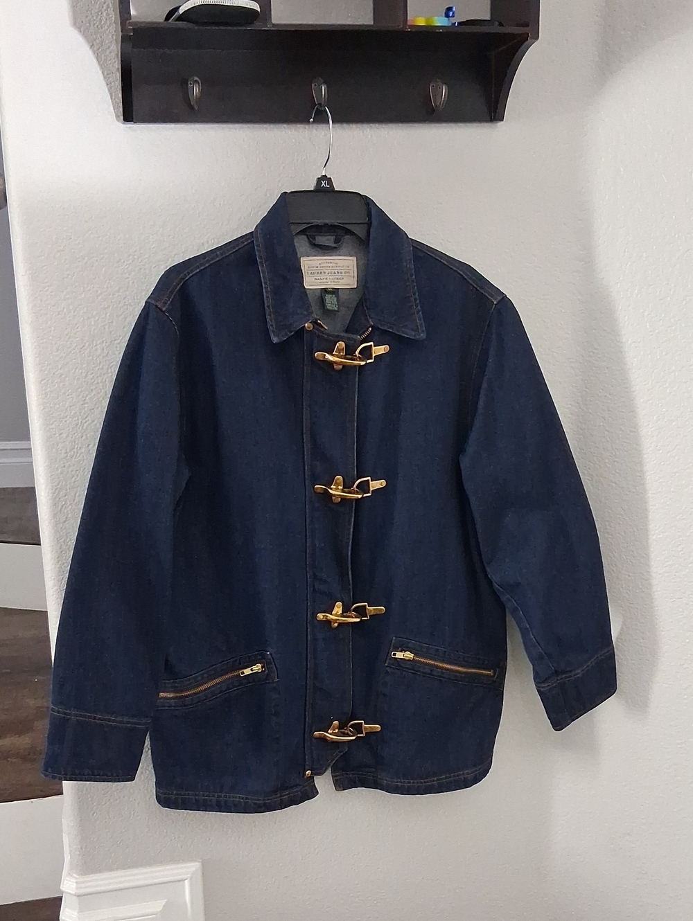 Vintage Lauren Jeans Co. Ralph Lauren Denim Toggle Coat Jacket M